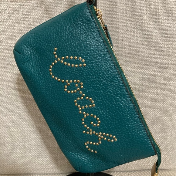 Coach Handbags - Coach Vintage Teal Wristlet/Clutch